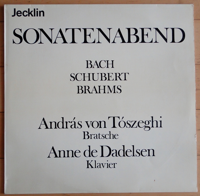 Andras Toszeghi,Viola,토세기,싸인 앨범,Dadelsen,piano,DUO,Bach,스위스,LP